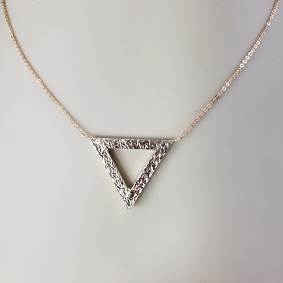 14 Karat Yellow Gold Triangle Pendant Necklace #20634 - Picture 8 of 8